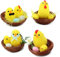 com-four® 4X Osternest Natur mit Henne und Küken - Oster-Deko - Mini-Vogelnest - Küken Deko - Frühlingsdeko (04 Stück - Nest mit Henne+Küken)