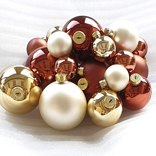 Thüringer Glasdesign Kugelsortiment (40tlg.) - Hängender Schmuck - Hängeornament - Glas - Weihnachtsschmuck - Hochzeit