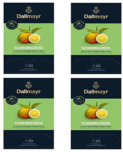 4 x Dallmayr Sonnengruss Grüner Tee 20 Pyramiden x 2,5g