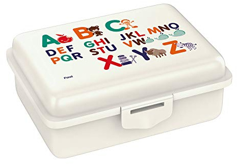 Fizzii Lunchbox (Inkl. Obst-/ Gemüsefach, schadstofffrei, spülmaschinenfest, Motiv: ABC)