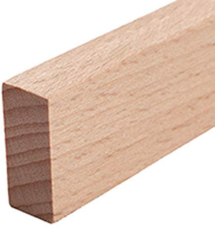 Ross Baguette carrée en bois massif 22 x 10 mm Érable brut 10 m