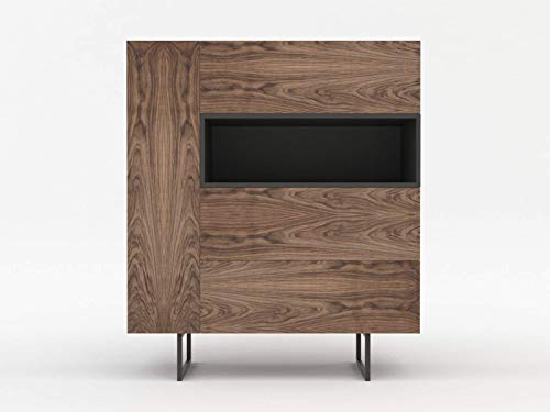 Mayaadi Home Kommode Sideboard Highboard Anrichte Wohnzimmer Schrank Holz ABATO-122-O Walnuss