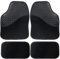 UKB4C Black Car Mats Carpet & Rubber Finish All-Weather Universal Car Mat Set of 4 for Cars, Vans, SUVs