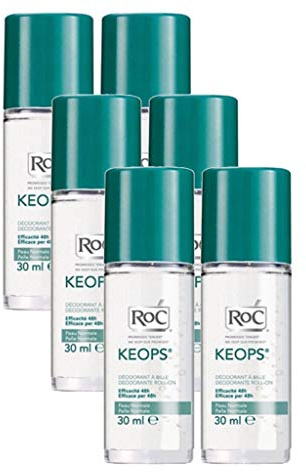 RoC - Keops Déodorant à bille - Sans parfum - Sans alcool - Lot de 6 x 30 ml (6)