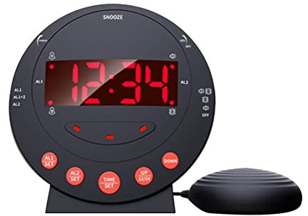 Desikixudy Leistungsstarker mit Vibration, für ältere Menschen, digital, mit extra starker Vibration, für Menschen mit Hörbehinderung, EU-Stecker