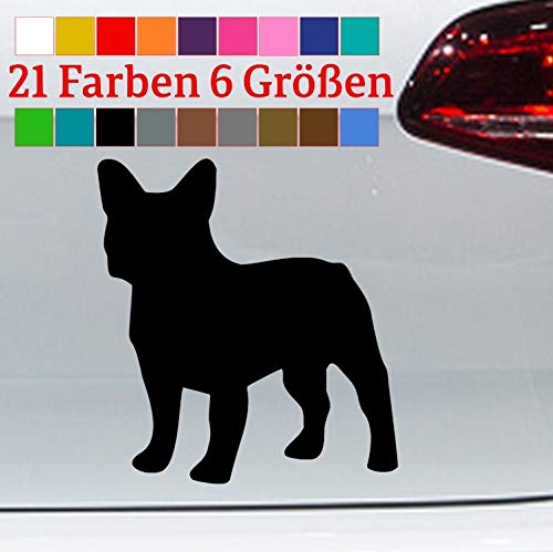 Französisch Bulldogge Sticker Aufkleber Silhouette Kontur Dog Love Frenchie Hund in 6 Größen und 21 Farben