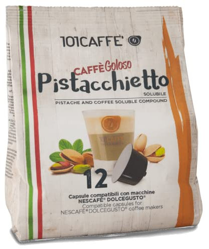 101CAFFE' Pistacchietto | Confezione da 12 capsule compatibili con macchine Nescaf? DolceGusto?