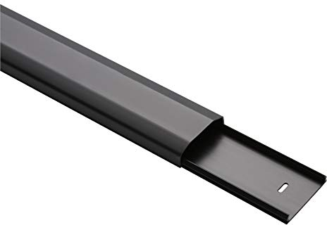 minify Kabelkanal-System in verschiedenen Größen, Eckverbinder und Verbinder - in Schwarz oder Weiß aus Kunststoff (250 mm, Schwarz)