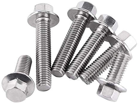 Vite all'ingrosso 10pcs M8 in acciaio inossidabile Ss304 Viti flangiate a testa esagonale Bulloni a rondella a testa cilindrica(M8*20)
