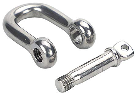 JTRHD Drahtseilklemme D-Schäkel 304 Edelstahl-amerikanischer Anker-Schäkel-Bug-Takeling mit Pin und 1 Ringgürtel zur Traktion für Industrietransport (Farbe : Silver, Size : 4T)