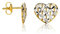 14 Karat 585 Bicolor Gold Liebe Herz Diamantschliff Ohrstecker Italienisch Ohrschmuck Gelbgold Weißgold