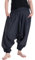 Vishes - Alternative Bekleidung - Lange Unisex Baumwoll Haremshose Schlupfhose Einfarbig Einheitsgröße 34-46 Schwarz