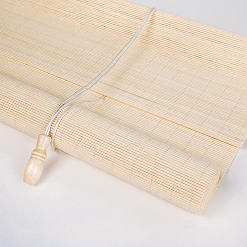 Lichtfilter Bambusrollo,Verdunkelungsvorhang/Uv-Schutz Bambus Jalousette,Natürliche Bambus Rollo Handgewebte Fensterrollo,Raffrollo für Büroküche Pavillon Veranda Dekorativ (W50xH90cm/W20xH36)