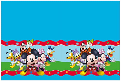 Folat 94705P Tischdecke FSC Mickey Mouse 120x180cm - Party-Tischdecke abwischbar, mehrfach verwendbar, Tischtuch, Dekoration, Geburtstag, Mottoparty