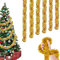 Weihnachten Lametta Girlande,6 Stück x 2M Lametta Glänzend Girlande,Weihnachtsbaum Dekoration Girlande,Festliches Weihnachten Lamettaa（Gold）
