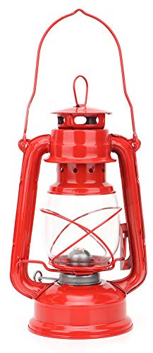 Kerosin-Öllaterne, Vintage-Kerosinlampe, Eisenlaterne, Öllampe, Party, Kneipe, Dekoration, Geschenk für drinnen und draußen, hängende Öllampe(Rot)