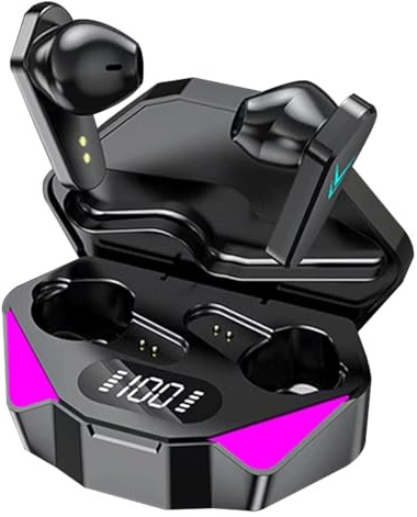 Alivio X15 Wireless Headphone, 5.2 in Ear Bluetooth Headphone Mic Earphones with Noise Cancelling, IP7 Wireless Earbuds Deep Bass USB-C LED Display