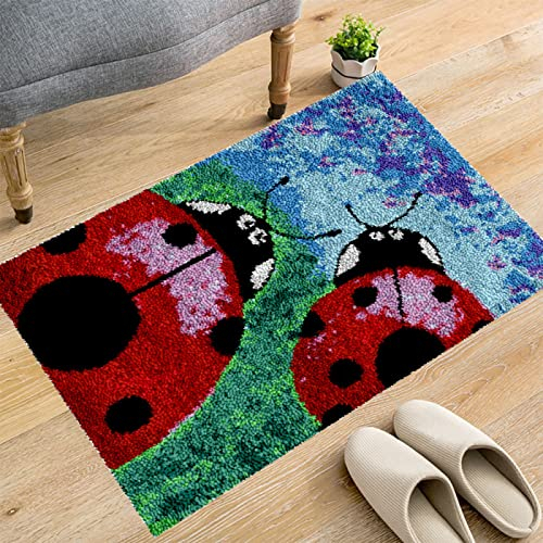 Schale mit Würmern Latch Hook Carpet Kits, Doormat Stickerei Kits, große Größe Crochet Canvas Pattern Rug Craft Kits für Kinder & Erwachsene Anfänger (69×102cm)