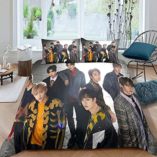 Zbeiba Bettwäsche 135x200 cm,Strey Kids Bettbezug Kissenbezüge 3D Bedrucktes Bettwäsche-Set auf Weiches Mikrofaser-Baumwolle für Teenager Erwachsene(KZ1,135x200+2 * 50x75)