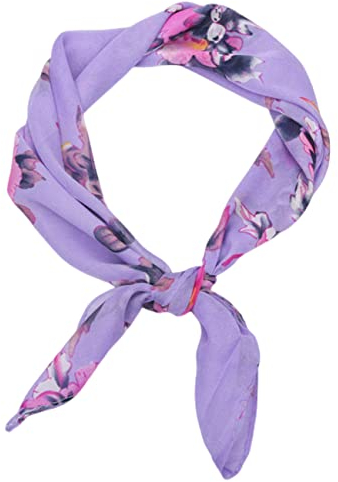 FAIRYGATE Retro Seidenschal Damen Chiffon Eleganten Kopftuch Künstlerisch Farbnähte Hochwertige Satin Seide Quadratischer Schal Bandana Kopfschmuck Haarband Senior Zubehör DA2616