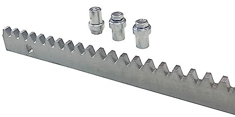 Cremallera de hierro para puertas correderas de garaje, guias correderas para puertas automaticas motores puertas exterior, jardín. Acero zincado 2 metros x 08 mm de espesor MOTIC - 2 METROS