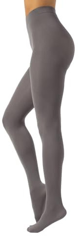 CALZITALY Collants Opaque en Douce Microfibre de Couleur | S, M, L, XL, XXL, 3XL, 4XL | 80 DEN | Fabriqué en Italie (L, Gris)