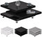 Casaria® Table Basse Noir laqué Table de Salon modulable Table Basse carrée Moderne 60x60cm avec Plateaux rotatifs