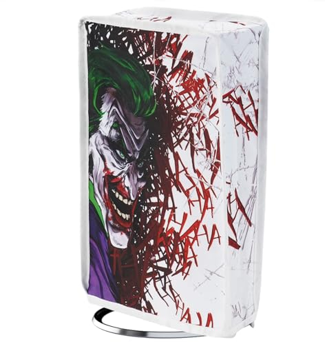 PlayVital Housse Anti-Poussière pour ps5 Slim Console,Accessoire Protection pour ps5 Slim Cache-Poussière Nylon Dust Cover,Digital Edition-Vertical,Clown Hahaha