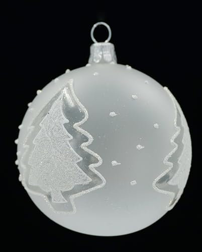 6er Set Weihnachtskugeln (Ø 7cm) mundgeblasen und handdekoriert Christbaumschmuck