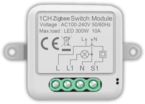 Interuttore Intelligente | ZigBee | ZeVi Switch 1G Modulo per Automazione domestica, Controllo Remoto Luci e Dispositivi app SmartLife, Domotica Fai-da-Te, Compatibile con Alexa e Google Home 1pz