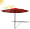 Fiqops Sonnenschirm Ø270 cm Rot mit Kurbel| Ampelschirm Gartenschirm Sonnenschutz UV Schutz 50+, 30° knickbar, Kurbelschirm Marktschirm wasserdicht für Garten, Terrasse, ohne Ständer