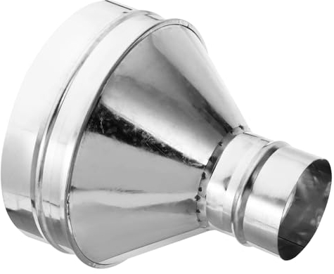 PATIKIL 8 Zoll auf 3 Zoll Runder Dukt Reduzierer Verbindungsstück, verzinkter Stahl Adapter Rohrfitting für Badezimmer- und Küchenlüftungssysteme, Silberton