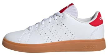Adidas Unisex Kinder Advantage Base 2.0 Shoes JUNIOR, FTWR White/Pure ruby/GUM10, 35 1/2 EU