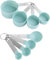 Ensemble de 8 cuillères à mesurer multifonctions, pour mesurer les solides et les liquides dans la cuisine, bleu