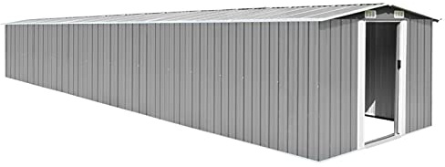Rantry Gartenhaus aus Blech Aufbewahrung für den Außenbereich Gartenhaus aus PVC grau 257 x 779 x 181 cm aus verzinktem Stahl Dekor Möbel Zimmer