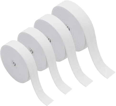 Gummiband, Elastisch Band, Gummibänder, Gummiband zum Nähen für Hose Rock Perücke Kleidung, Breite 10mm, 20mm, 30mm, 40mm, für Hosen, Nähen, Nicht Leicht Verformbar, DIY Handgemacht, 5M Weiß, 4 Stück