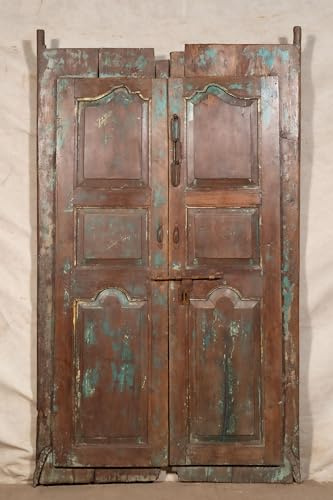 Biscottini Porte Interne Legno Anta Doppia 200,5x13,5x119,5 cm - Porta da Interno e da Esterno - Porta in Legno in Stile Antico