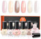 Modelones Nail Polish Set 6 Colors White Pink Nail Varnish Quick Dry Brown Nude Glitter Nail Polish Manicure Diy Home Salon For Women