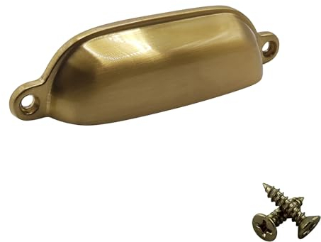M4TEC Cup Kitchen Cupboard Door Handle, Kitchen Cabinet Handles, and Drawers, Bedroom Furniture Brushed Brass Pull Handles - VG4 Series: 96 mm