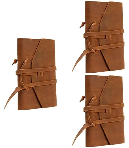 Lurrose 3St Tagebuch aus Leder khimar hijab vintage notizbuch einschenker Herren Notizbuch Arbeitsorganisator-Notizbuch Tagebuch für Männer Notizbücher Vintage-Tagebuch Ledertagebuch Brown