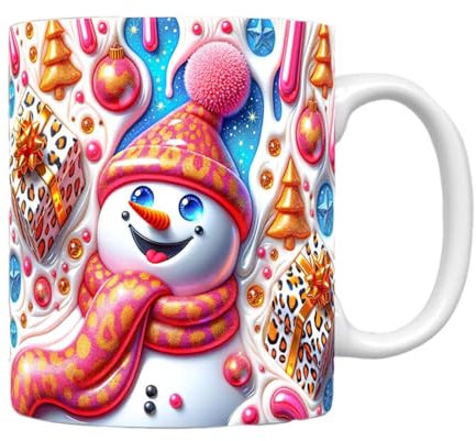 -Tazas de chocolate caliente - Tazas de café de Navidad | Taza navideña con chocolate caliente, taza de agua con patrón de efecto visual para chocolate caliente y leche