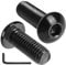 VGBUY 18 tornillos de cabeza de botón de 3/8-16 x 3/4 pulgadas, acero inoxidable 304 18-8, chapado en zinc negro, totalmente roscado, con llave hexagonal Allen
