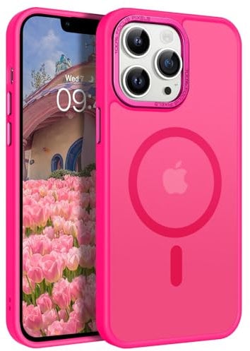 GaoBao für iPhone 13 Pro Max Hülle, Handyhülle iPhone 13 Pro Max [Kompatibel mit MagSafe] Durchscheinende Matte Magnetische Stoßfeste Anti-Fingerabdruck Schutzhülle Case 6,7 Zoll, Rose Rot