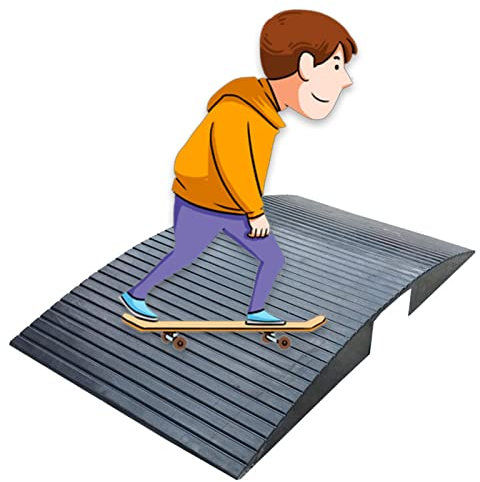 Portable Wheelchair/Scooter Ramp Wide Rubber Threshold Bridge for Driveway/Shed/Patio Sliding Doors & Doorways