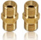 Lot de 2 raccords de tuyau de gaz en laiton - 3/8 LH - DN10 - Filetage à gauche - Tuyau de gaz propane acétylène - Filetage extérieur - 3/8 AG - Pour propane et acétylène