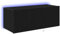 vidaXL TV Wall Cabinet/Entertainment Center - Black Oak Floating Shelf/Matte Finish - Engineered Wood Rectangular Design - Built-in LED Lighting, 80x35x31cm
