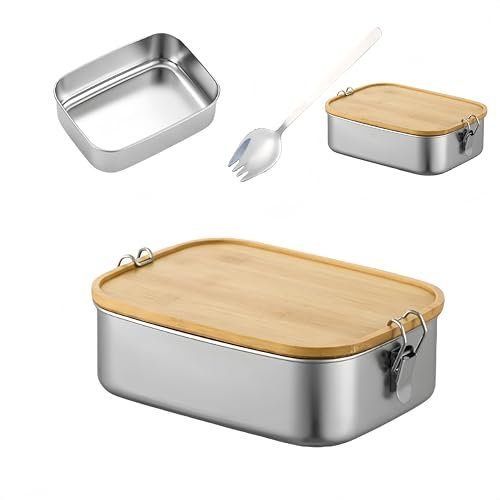 HJYDGJ Umami Premium Lunch Boxes, Adult Lunch Box, Adult Lunch Box, Stainless Steel Lunch Box, Sandwich Box, Large - Comes with a Spoon
