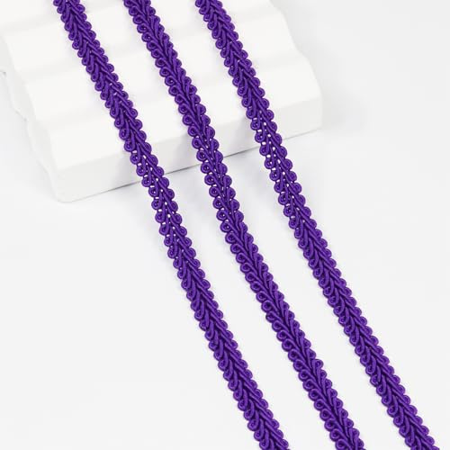 Length 26Yards Purple 0.8cm/0.3in Wide Fabric Decorative Lace Webbing for All Kinds of Sewn Garments, Curtains, Sewing and DIY Crafts Lamps Furniture Decoration Gimp Braid Trim (Purple)