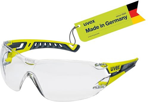 Uvex pheos nxt - Premium-Schutzbrille - innen beschlagfrei, außen extrem kratzfest & chemikalienbeständig - lime/anthrazit, transparent - one size