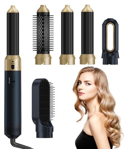 Journeyside Cepillo Secador de Pelo 5 en 1, 1000W Cepillo de Aire Caliente Multifunción,Air Styler Set, Hairstyler Cepillo Alisador 3 Niveles deTemperatura para Volumen, Alisa, Seco